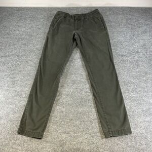 Armani Exchange AX Mens Chino Pants 30 Olive Green Straight Casual Cotton Zipper